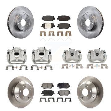 Front Rear Disc Brake Caliper Rotors And Semi-Metallic Pads Kit (10Pc) For Kia Sorento KC8-101057P