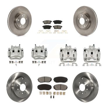 Front Rear Brake Caliper Rotors & Semi-Metallic Pad Kit (10Pc) For Ford Edge Lincoln MKX KC8-101057S