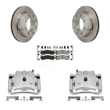 Rear Brake Caliper Rotor & Semi-Metallic Pad Kit For Chevrolet GMC Sierra 2500 HD Hummer KC8-101058N