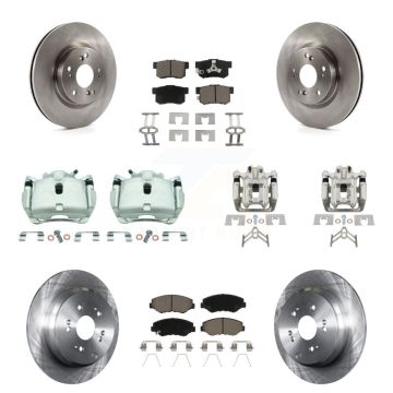 Front Rear Disc Brake Caliper Rotors Ceramic Pad Kit (10Pc) For 2012-2016 Honda CR-V FWD KC8-101060C