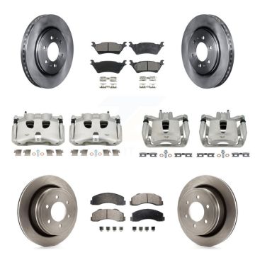 Front Rear Disc Brake Caliper Rotors And Semi-Metallic Pads Kit (10Pc) For Ford F-150 KC8-101060P