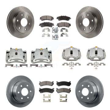 Front Rear Brake Caliper Rotors Semi-Metallic Pad Kit (10Pc) For Chevrolet GMC Silverado KC8-101061P