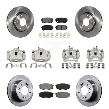 Front Rear Brake Caliper Rotor & Semi-Metallic Pad Kit (10Pc) For Hyundai Tucson Kia FWD KC8-101061S