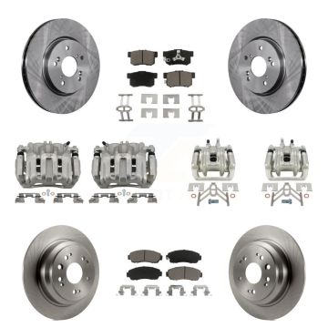 Front Rear Disc Brake Caliper Rotors & Ceramic Pad Kit (10Pc) For Honda Accord Crosstour KC8-101063C