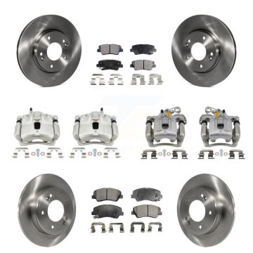 Front Rear Disc Brake Caliper Rotor And Semi-Metallic Pad Kit (10Pc) For Hyundai Elantra KC8-101063P