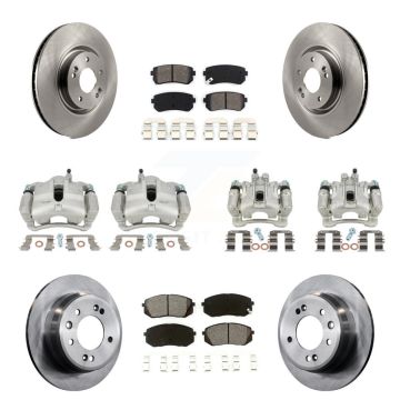 Front Rear Disc Brake Caliper Rotors And Semi-Metallic Pad Kit (10Pc) For Hyundai Tucson KC8-101063S