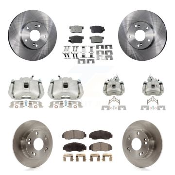 Front Rear Disc Brake Caliper Rotors And Ceramic Pads Kit (10Pc) For Honda Accord KC8-101065T