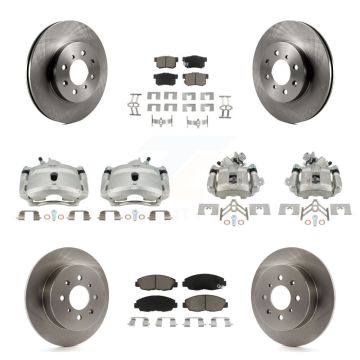 Front Rear Disc Brake Caliper Rotors And Ceramic Pads Kit (10Pc) For Honda Civic KC8-101066C