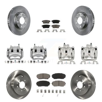 Front Rear Disc Brake Caliper Rotors And Ceramic Pad Kit (10Pc) For Mazda CX-7 Ford Edge KC8-101068C