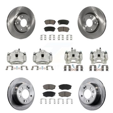 Front Rear Brake Caliper Rotors & Ceramic Pad Kit (10Pc) For Hyundai Tucson Kia Sportage KC8-101073C