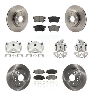 Front Rear Brake Caliper Rotors & Semi-Metallic Pad Kit (10Pc) For Honda Civic Acura ILX KC8-101073S