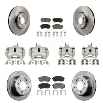 Front Rear Disc Brake Caliper Rotors And Ceramic Pads Kit (10Pc) For Hyundai Tucson KC8-101075C