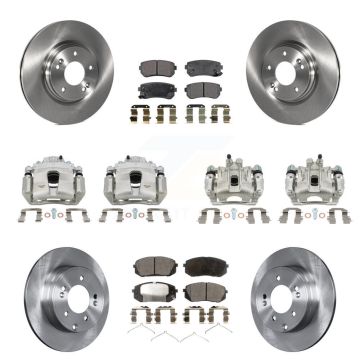 Front Rear Disc Brake Caliper Rotors And Semi-Metallic Pad Kit (10Pc) For Hyundai Sonata KC8-101075P