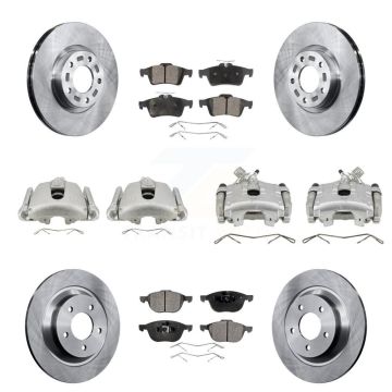 Front Rear Disc Brake Caliper Rotors And Ceramic Pads Kit (10Pc) For Mazda 5 KC8-101077T