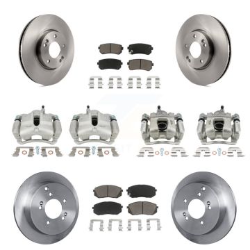 Front Rear Brake Caliper Rotor Ceramic Pad Kit (10Pc) For Kia Sportage AWD From 12 10 15 KC8-101078C
