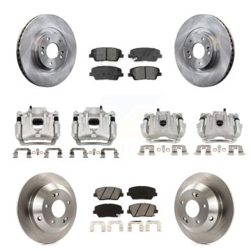 Front Rear Disc Brake Caliper Rotors And Semi-Metallic Pads Kit (10Pc) For Kia Sorento KC8-101078S