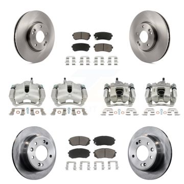 Front Rear Brake Caliper Rotor Ceramic Pad Kit (10Pc) For Kia Sportage FWD From 12 10 15 KC8-101079C