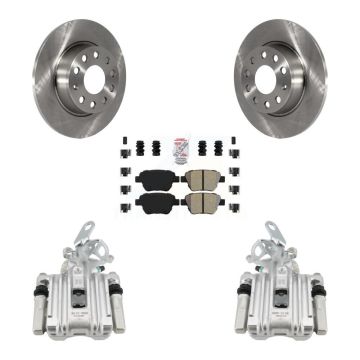 Rear Disc Brake Caliper Rotors And Semi-Metallic Pads Kit For Volkswagen Jetta KC8-101079N