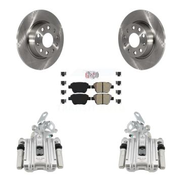 Rear Disc Brake Caliper Rotors And Semi-Metallic Pads Kit For Volkswagen Jetta KC8-101080N