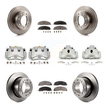 Front Rear Disc Brake Caliper Rotors And Semi-Metallic Pads Kit (10Pc) For Ram 1500 KC8-101080P
