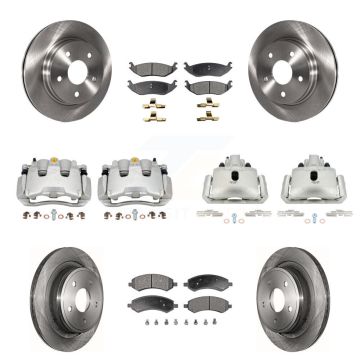 Front Rear Brake Caliper Rotor & Semi-Metallic Pad Kit (10Pc) For Ram 1500 Classic Dodge KC8-101081P
