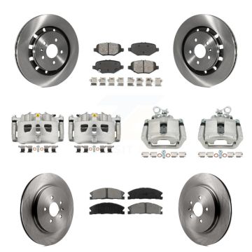 Front Rear Brake Caliper Rotor Semi-Metallic Pad Kit (10Pc) For Ford Explorer Flex Sedan KC8-101081S