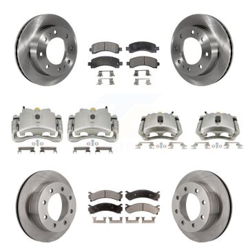 Front Rear Disc Brake Caliper Rotor Ceramic Pad Kit (10Pc) For GMC Savana 2500 Chevrolet KC8-101081T