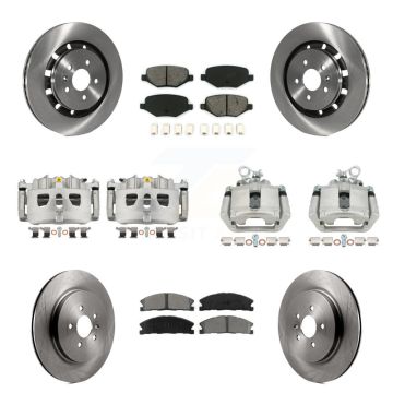 Front Rear Brake Caliper Rotor Semi-Metallic Pad Kit (10Pc) For Ford Explorer Police MKS KC8-101082S