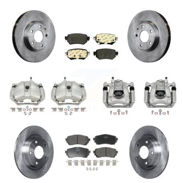 Front Rear Disc Brake Caliper Rotors And Semi-Metallic Pads Kit (10Pc) For Mazda 6 KC8-101083P