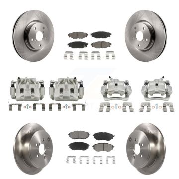 Front Rear Disc Brake Caliper Rotors And Ceramic Pads Kit (10Pc) For Subaru WRX KC8-101084C