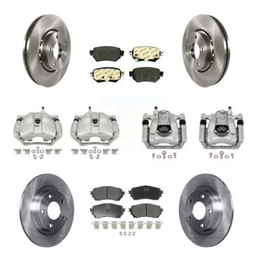 Front Rear Disc Brake Caliper Rotors And Semi-Metallic Pads Kit (10Pc) For Mazda 6 KC8-101084P