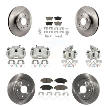Front Rear Disc Brake Caliper Rotors Ceramic Pad Kit (10Pc) For 2013-2015 Acura ILX 1.5L KC8-101086C