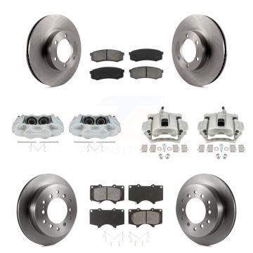 Front Rear Brake Caliper Rotors & Semi-Metallic Pad Kit (10Pc) For 2003-2009 Lexus GX470 KC8-101086S