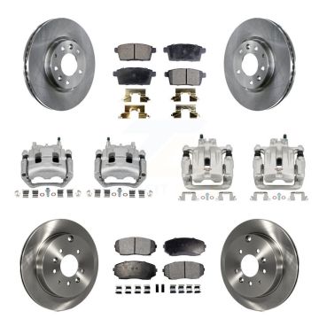 Front Rear Brake Caliper Rotor And Semi-Metallic Pad Kit (10Pc) For Mazda CX-7 Ford Edge KC8-101087P