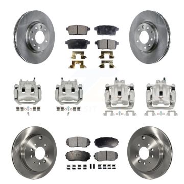Front Rear Brake Caliper Rotors & Semi-Metallic Pad Kit (10Pc) For 07-09 Lincoln MKX FWD KC8-101089P