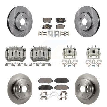Front Rear Brake Caliper Rotors Ceramic Pad Kit (10Pc) For 11 Honda Accord Crosstour AWD KC8-101089T