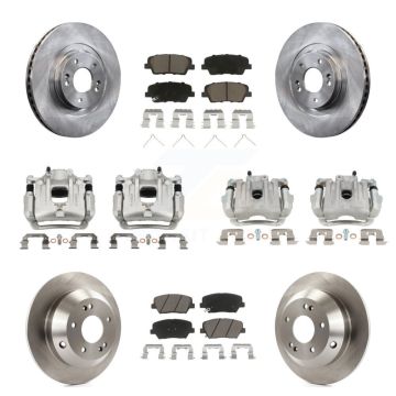 Front Rear Brake Caliper Rotors Ceramic Pad Kit (10Pc) For Kia Sorento Limited with 3.3L KC8-101090C