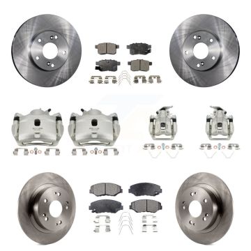 Front Rear Disc Brake Caliper Rotor Ceramic Pad Kit (10Pc) For Honda Accord LX with 2.4L KC8-101091T