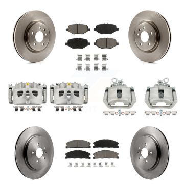 Front Rear Disc Brake Caliper Rotors Ceramic Pad Kit (10Pc) For 2013 Ford Explorer Sport KC8-101092C