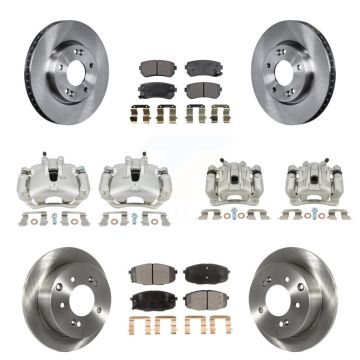 Front Rear Brake Caliper Rotors & Semi-Metallic Pad Kit (10Pc) For Kia Forte Koup Forte5 KC8-101092P
