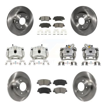 Front Rear Disc Brake Caliper Rotor And Semi-Metallic Pad Kit (10Pc) For Hyundai Elantra KC8-101092S
