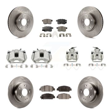 Front Rear Disc Brake Caliper Rotors And Ceramic Pads Kit (10Pc) For Honda Accord KC8-101092T