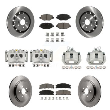 Front Rear Disc Brake Caliper Rotor Ceramic Pad Kit (10Pc) For Ford Explorer Flex Taurus KC8-101093C