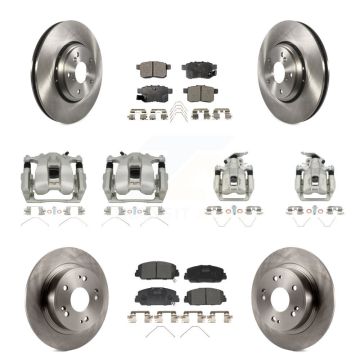 Front Rear Disc Brake Caliper Rotors And Ceramic Pads Kit (10Pc) For Honda Accord KC8-101094T