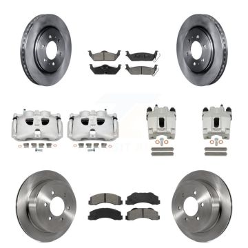 Front Rear Disc Brake Caliper Rotors And Semi-Metallic Pads Kit (10Pc) For Ford F-150 KC8-101095S