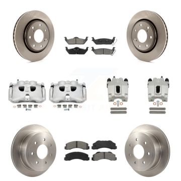 Front Rear Disc Brake Caliper Rotors And Semi-Metallic Pads Kit (10Pc) For Ford F-150 KC8-101096S