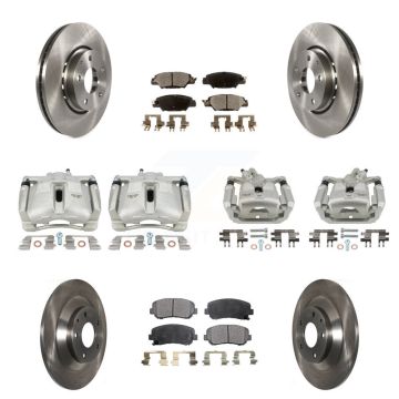 Front Rear Disc Brake Caliper Rotors And Semi-Metallic Pads Kit (10Pc) For Mazda CX-5 KC8-101097P