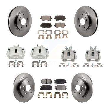 Front Rear Disc Brake Caliper Rotors & Semi-Metallic Pad Kit (10Pc) For Chevrolet Malibu KC8-101098P