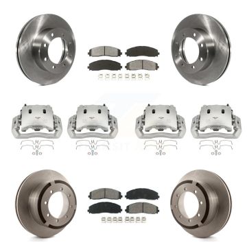Front Rear Brake Caliper Rotors & Semi-Metallic Pad Kit (10Pc) For Ford F-450 Super Duty KC8-101099S