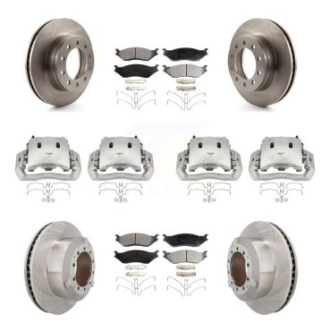 Front Rear Brake Caliper Rotors & Semi-Metallic Pad Kit (10Pc) For Ford F-450 Super Duty KC8-101100P